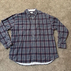 J Crew Flannel Mens Size XL 100% Cotton Premium Heavyweight Brushed Plaid Shirt‎